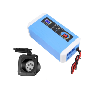 120v Option external power connection and charging system for Sentry-Pro and Sentry All-Terrain Surveillance Trailers.