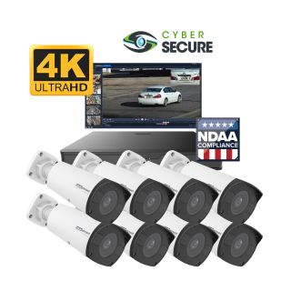 4K NDAA 8 Camera Surveillance System with Zoom Lens
