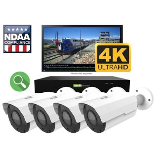 Outdoor Long Range Security Cameras system with 4 Camera and Zoom Lens