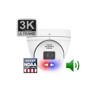 White CCTv Vandal Dome Ip Security Camera with Active Deterrence