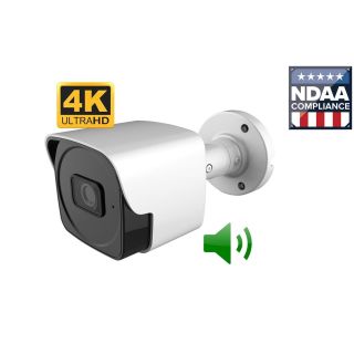 Outdoor 4K Security Camera, wall or ceiling monunted, with color night vision and audio.