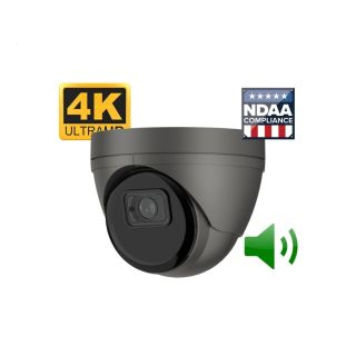 Black Turret Vandal Dome 4k Security Camera