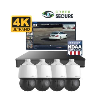 4 Camera PTZ Surveillance System NDAA 4K