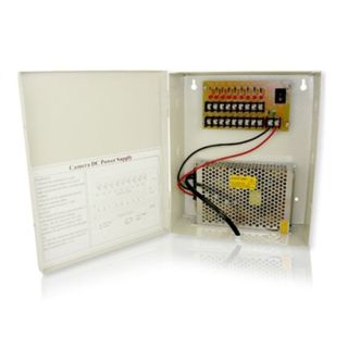 (PWR9) 9 Camera 12v DC Power Supply. For Use with Coax Cameras