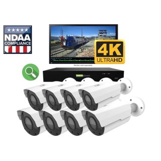 8 Camera Surveillance System 4K Live video zoom lens