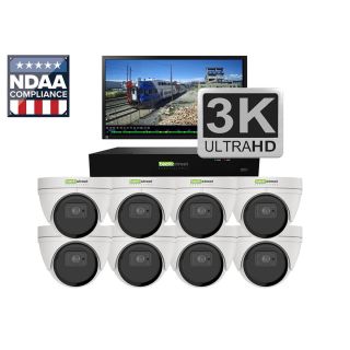 White Vandal Dome - 8 Camera Video Surveillance System for Home or Business