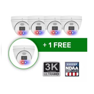 White Active Deterrence Vandal Dome Security Camera Buy 4 get 5 Promotion